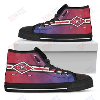 Mens Womens Montreal Canadiens High Top Shoes Double Stick Check Shoes | Favorety CA