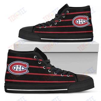 Mens Womens Montreal Canadiens High Top Shoes Edge Straight Perfect Circle Shoes | Favorety AU