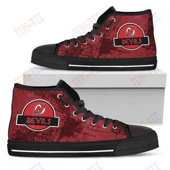 Mens Womens New Jersey Devils High Top Shoes Jurassic Parktop Quality | Favorety