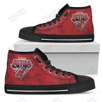 Mens Womens New Jersey Devils High Top Shoes Simple Logo Shoes | Favorety