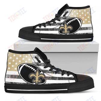 Mens Womens New Orleans Saints High Top Shoes Flag Rugbytop Quality | Favorety CA