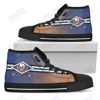 Mens Womens New York Islanders High Top Shoes Double Stick Check Shoes | Favorety AU