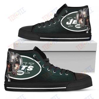 Mens Womens New York Jets High Top Shoes Thor Head Beside Shoes | Favorety CA