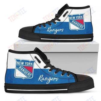 Mens Womens New York Rangers High Top Shoes Divided Colours Stunning | Favorety CA