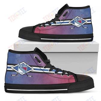 Mens Womens New York Rangers High Top Shoes Double Stick Check Shoes | Favorety AU