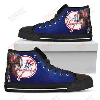 Mens Womens New York Yankees High Top Shoes Thor Head Beside Shoes | Favorety AU