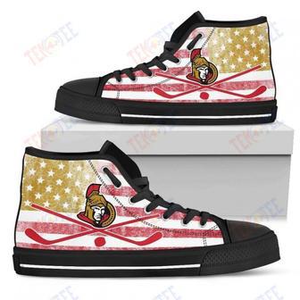 Mens Womens Ottawa Senators High Top Shoes Flag Rugbytop Quality | Favorety