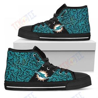 Mens Womens Perfect Cross Color Absolutely Nice Miami Dolphins High Top Shoes | Favorety AU