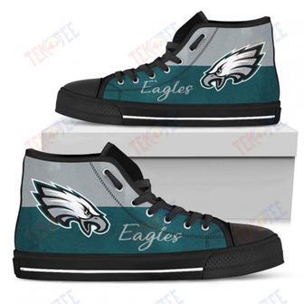 Mens Womens Philadelphia Eagles High Top Shoes Divided Colours Stunning | Favorety AU