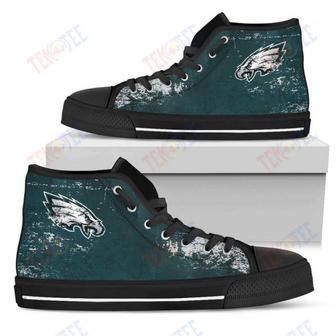 Mens Womens Philadelphia Eagles High Top Shoes Grunge Vintage | Favorety AU