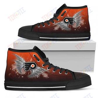 Mens Womens Philadelphia Flyers High Top Shoes Angel Wings Printable | Favorety