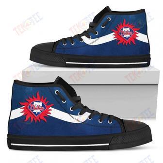 Mens Womens Philadelphia Phillies High Top Shoes Simple Van Sun Flameshoes | Favorety DE