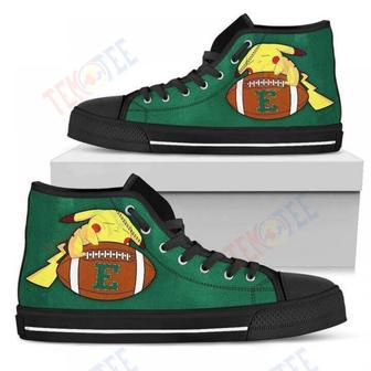 Mens Womens Pikachu Laying On Ball Eastern Michigan Eagles High Top Shoes | Favorety AU