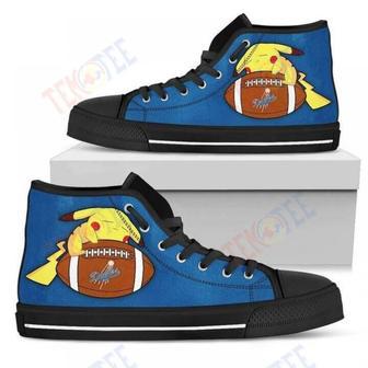 Mens Womens Pikachu Laying On Ball Los Angeles Dodgers High Top Shoes | Favorety UK