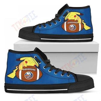 Mens Womens Pikachu Laying On Ball New York Islanders High Top Shoes | Favorety CA