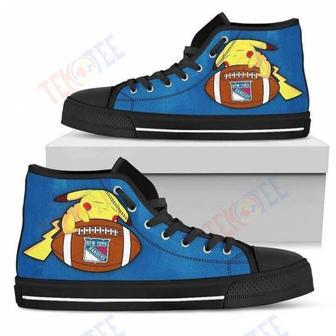 Mens Womens Pikachu Laying On Ball New York Rangers High Top Shoes | Favorety CA