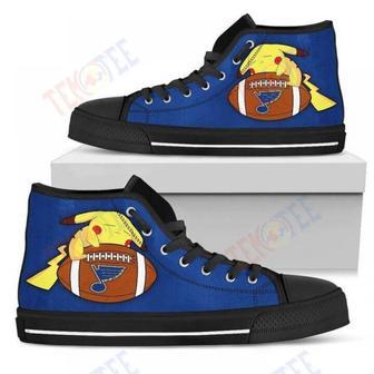 Mens Womens Pikachu Laying On Ball St Louis Blues High Top Shoes | Favorety UK