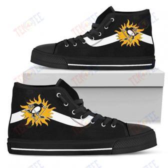 Mens Womens Pittsburgh Penguins High Top Shoes Simple Van Sun Flameshoes | Favorety DE