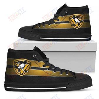 Mens Womens Pittsburgh Penguins High Top Shoes The Shield Shoes | Favorety UK