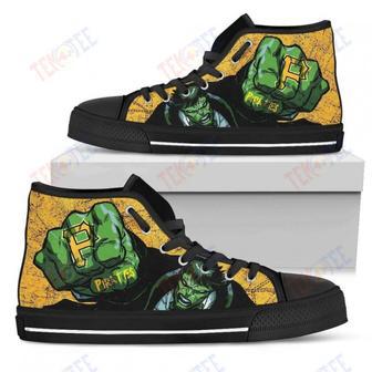 Mens Womens Pittsburgh Pirates Hulk Punch High Top Shoes Printable | Favorety