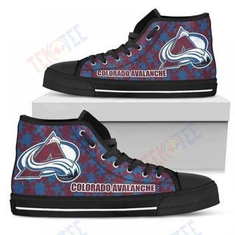 Mens Womens Puzzle Logo With Colorado Avalanche High Top Shoes | Favorety UK