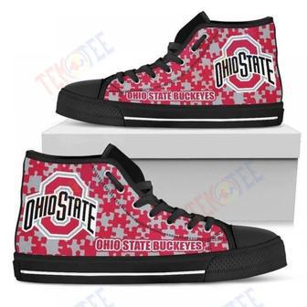 Mens Womens Puzzle Logo With Ohio State Buckeyes High Top Shoes | Favorety DE