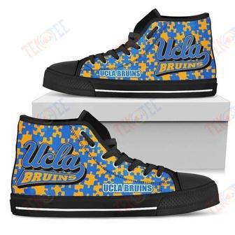 Mens Womens Puzzle Logo With Ucla Bruins High Top Shoes | Favorety