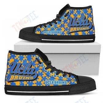 Mens Womens Puzzle Logo With Ucla Bruins High Top Shoes | Favorety AU