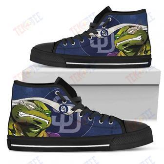 Mens Womens San Diego Padres Turtle Ninja High Top Shoes Printable | Favorety AU