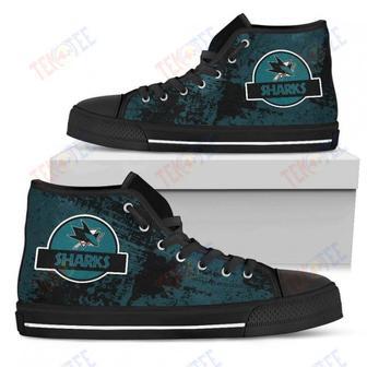 Mens Womens San Jose Sharks High Top Shoes Jurassic Parktop Quality | Favorety