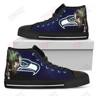 Mens Womens Seattle Seahawks High Top Shoes Thor Head Beside Shoes | Favorety