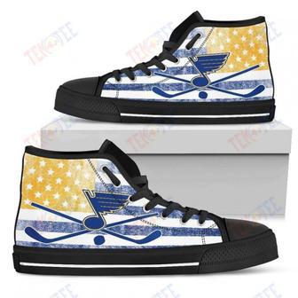 Mens Womens St Louis Blues High Top Shoes Flag Rugbytop Quality | Favorety