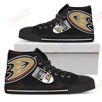 Mens Womens Straight Outta Anaheim Ducks High Top Shoes | Favorety