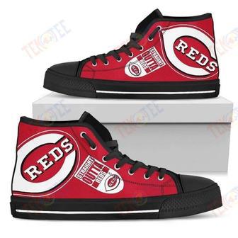 Mens Womens Straight Outta Cincinnati Reds High Top Shoes | Favorety CA