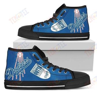 Mens Womens Straight Outta Los Angeles Dodgers High Top Shoes | Favorety