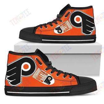 Mens Womens Straight Outta Philadelphia Flyers High Top Shoes | Favorety