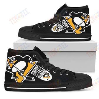 Mens Womens Straight Outta Pittsburgh Penguins High Top Shoes | Favorety