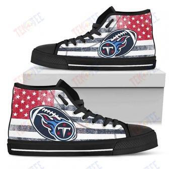 Mens Womens Tennessee Titans High Top Shoes Flag Rugbytop Quality | Favorety