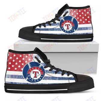 Mens Womens Texas Rangers High Top Shoes Flag Rugbytop Quality | Favorety DE