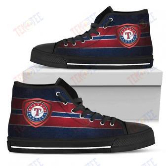 Mens Womens Texas Rangers High Top Shoes The Shield Shoes | Favorety AU