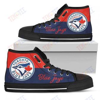 Mens Womens Toronto Blue Jays High Top Shoes Divided Colours Stunning | Favorety AU