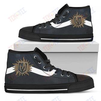 Mens Womens Vegas Golden Knights High Top Shoes Simple Van Sun Flameshoes | Favorety
