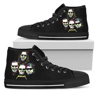 Metallica Band Sneakers High Top Shoes For Music Fan Lover | Favorety