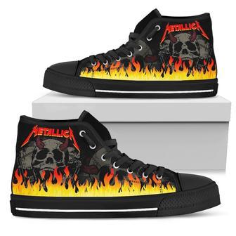 Metallica Sneakers Flame High Top Shoes Music Fan | Favorety AU