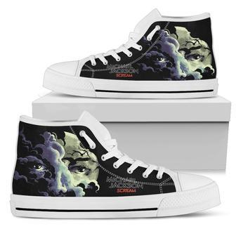 Michael Jackson Scream White Lover Shoes Gift For Fan High Top Shoes For Men And Women | Favorety