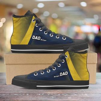 Michigan Dad Basketball Fan Canvas High Top Shoes Sneakers - Monsterry UK