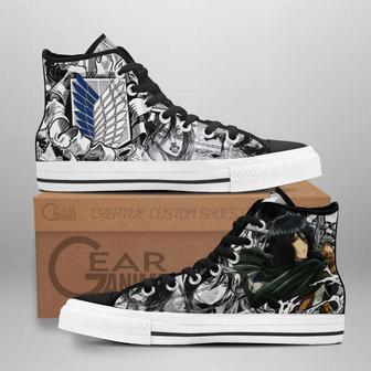 Mikasa Ackerman High Top Shoes Custom Anime Attack On Titan Sneakers | Favorety AU