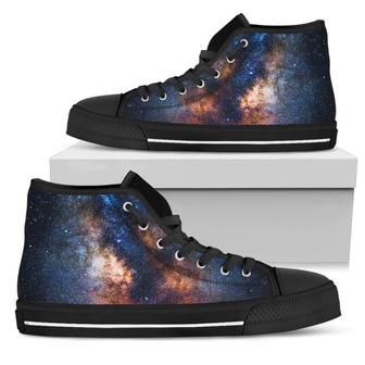 Milky Way Universe Galaxy Space Print Women's High Top Shoes - Monsterry