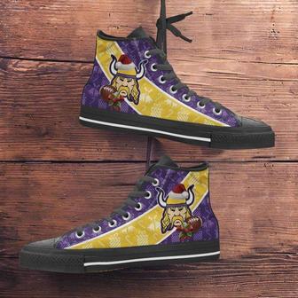 Minnesota Vikings Christmas Football Patten Canvas High Top Shoes | Favorety