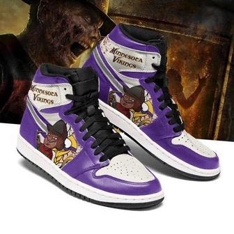 Minnesota Vikings Horror Jordan High Top Shoes Sport Sneakers | Favorety DE